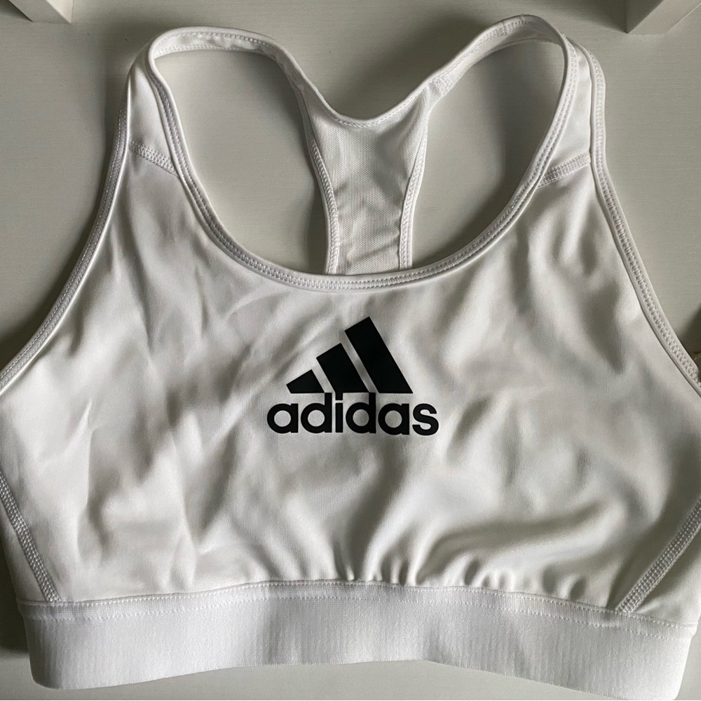 Adidas White Sports Bra